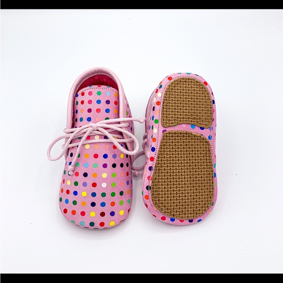 Pink leather booties M & B size 3 infant - Picture 1 of 2